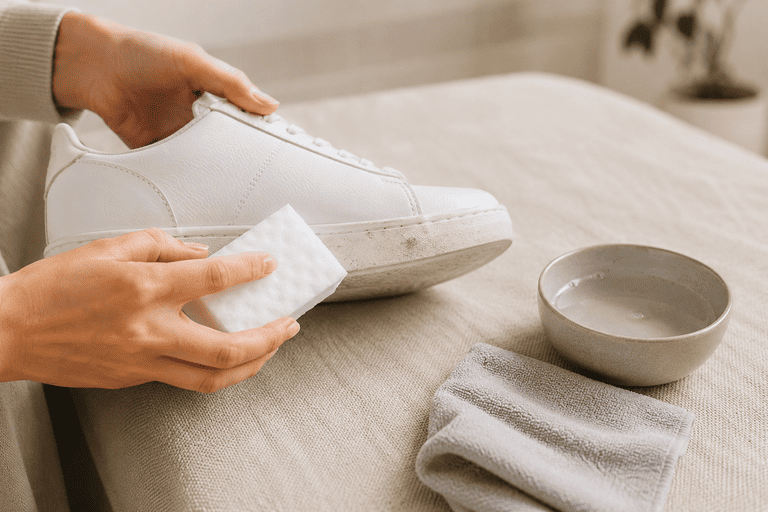 Schuhe reinigen mit Schmutzradierer - so werden Sohlen in wenigen Minuten sauber