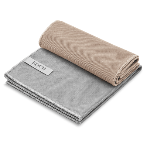 Fenster-Spiegeltuch 2er Set – Grau & Braun