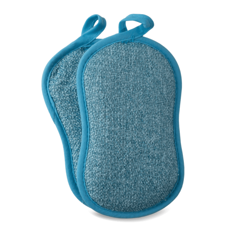 Blaue Putzschwämme für die Küche, 2er Set